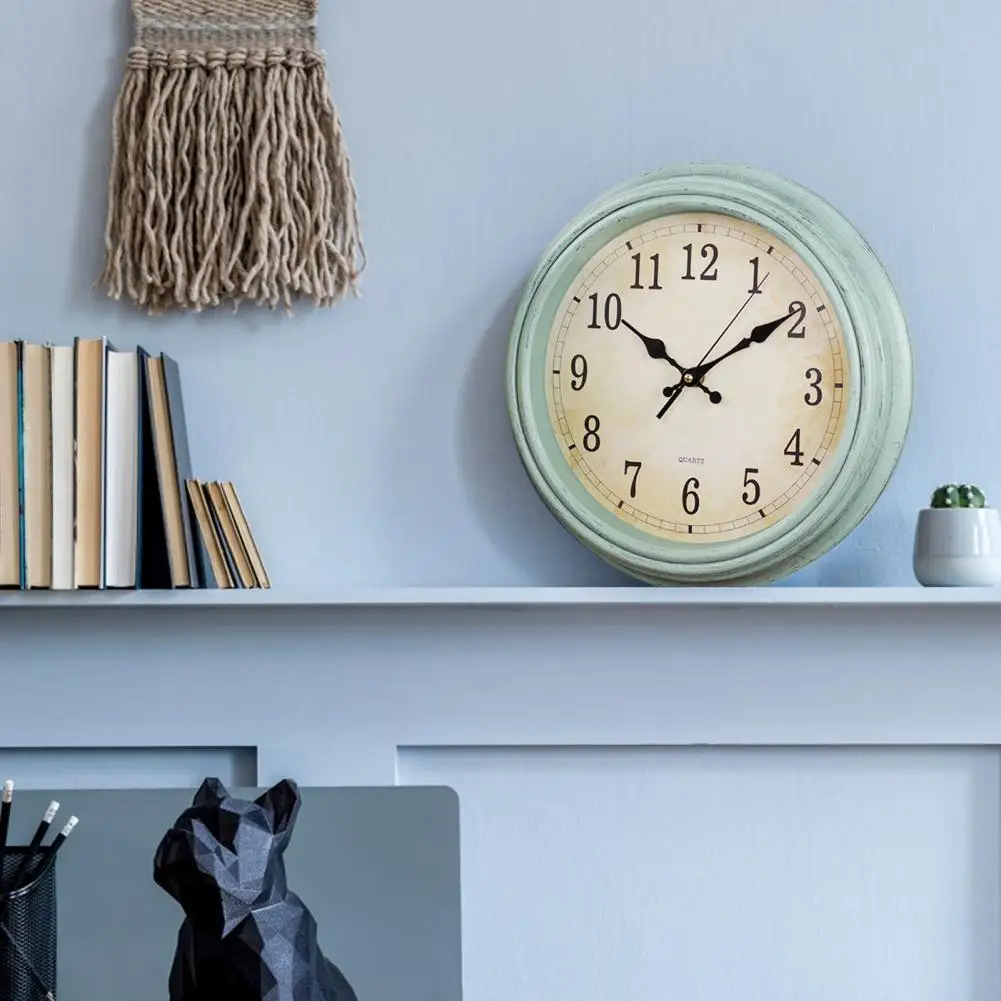 Easy Installation Wall Clock 12-inch Round Clock Vintage Hanging Silent Non-ticking 12 Inch Wall for Home Decoration
