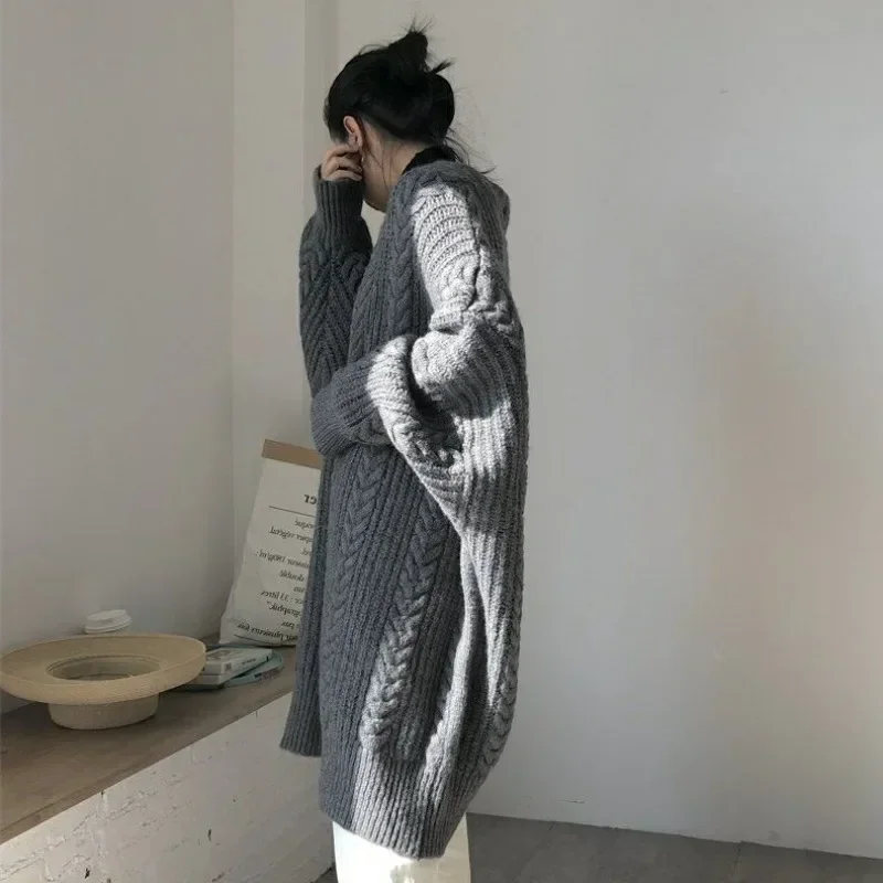 Cardigan for Women Korean Style Knitted Sweater Woman V Neck Coat Outerwear Long Sleeve Hot Youth Fashion Lightweight Harajuku - 5