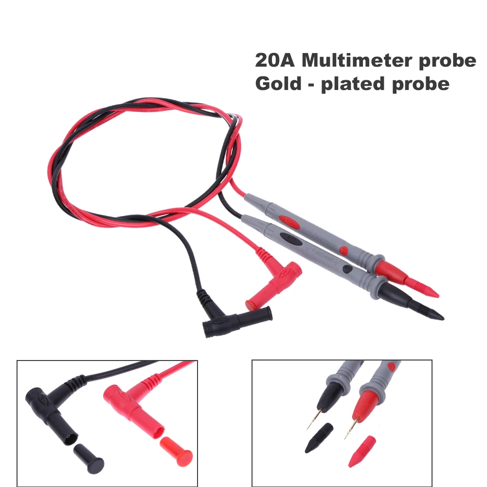 1 Pairs Multimeter Test Leads Universal 20A Multimeter Probe Wire Pen Gold-plated Probe Equipment Electrician Accessories