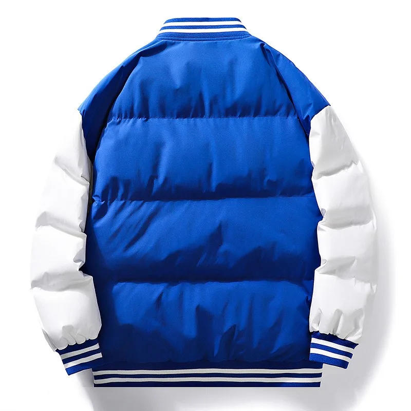 American Baseball Collar Cotton Coat Jacket Men's Winter New Youth Loose Casual Thickening Bread Coat Cotton-Padded Coat Men