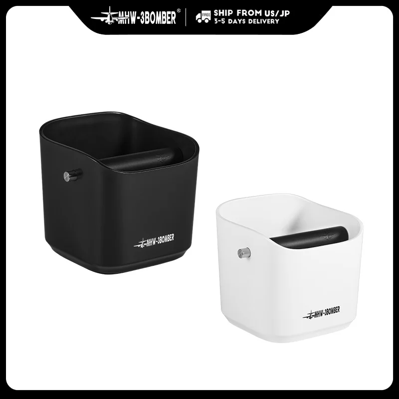 MHW-3BOMBER Coffee Grounds Knock Box Square Removable Knock Bar and Non-Slip Base Dishwasher Safe Barista Espresso Accessories