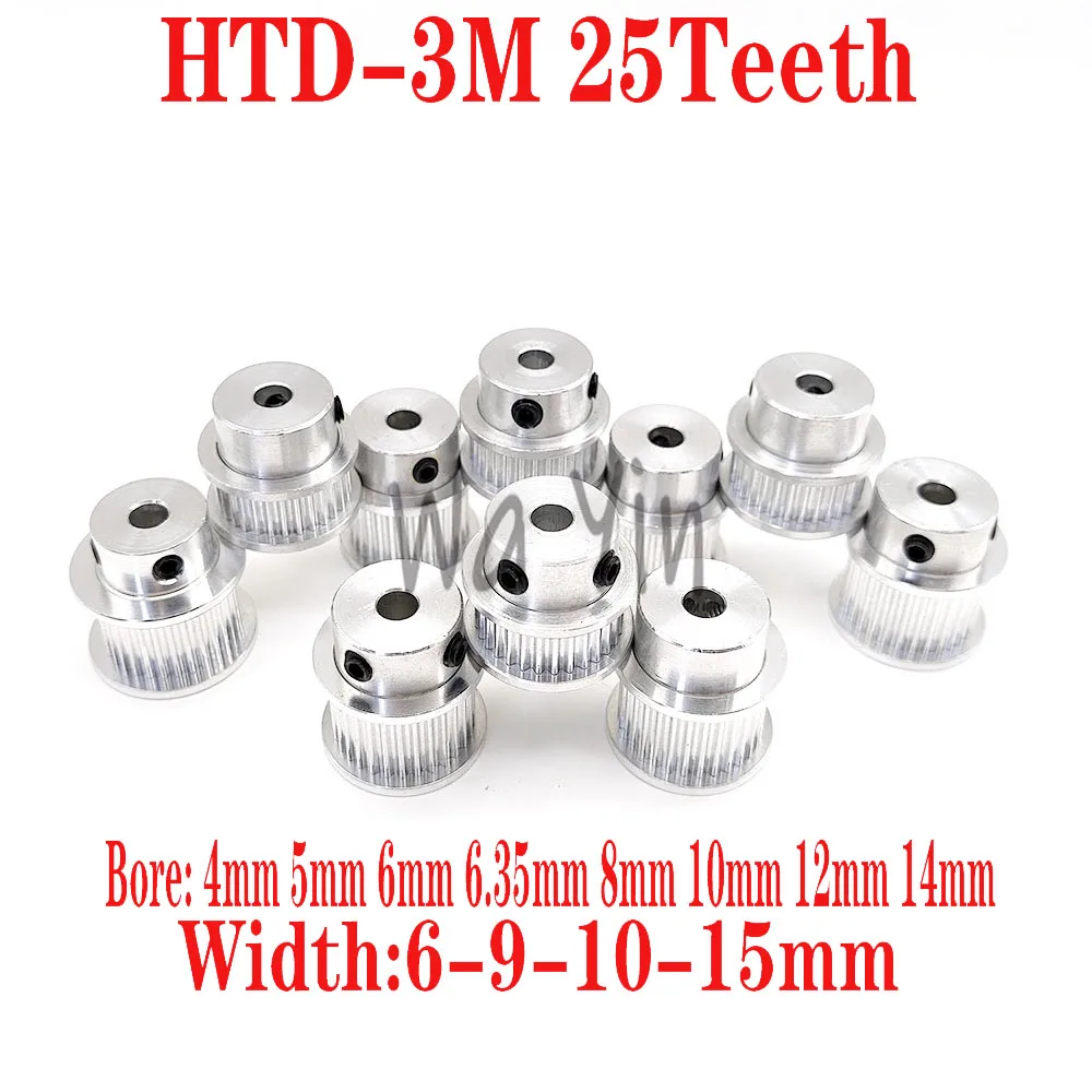 

Synchronous Wheel 25 Teeth Width 6/9/10/15mm Inner Hole 4-5-6.35-8-10-12-14mm 3D Printer Accessories And Transmission HTD-3M