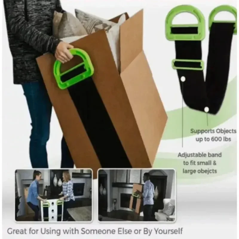 Heavy Duty Furniture Lifting Straps - 2-Person Adjustable Shoulder Pads for Moving Appliances & Mattresses,  Labor Saver