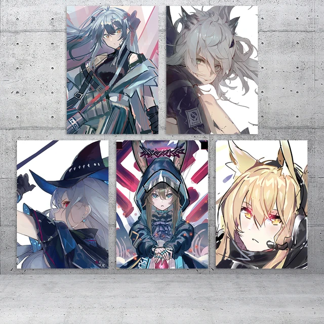 Jogos arknights hoshiguma chen plástico scroll poster pendurado pintura  anime lona imagem da arte impressão decoração