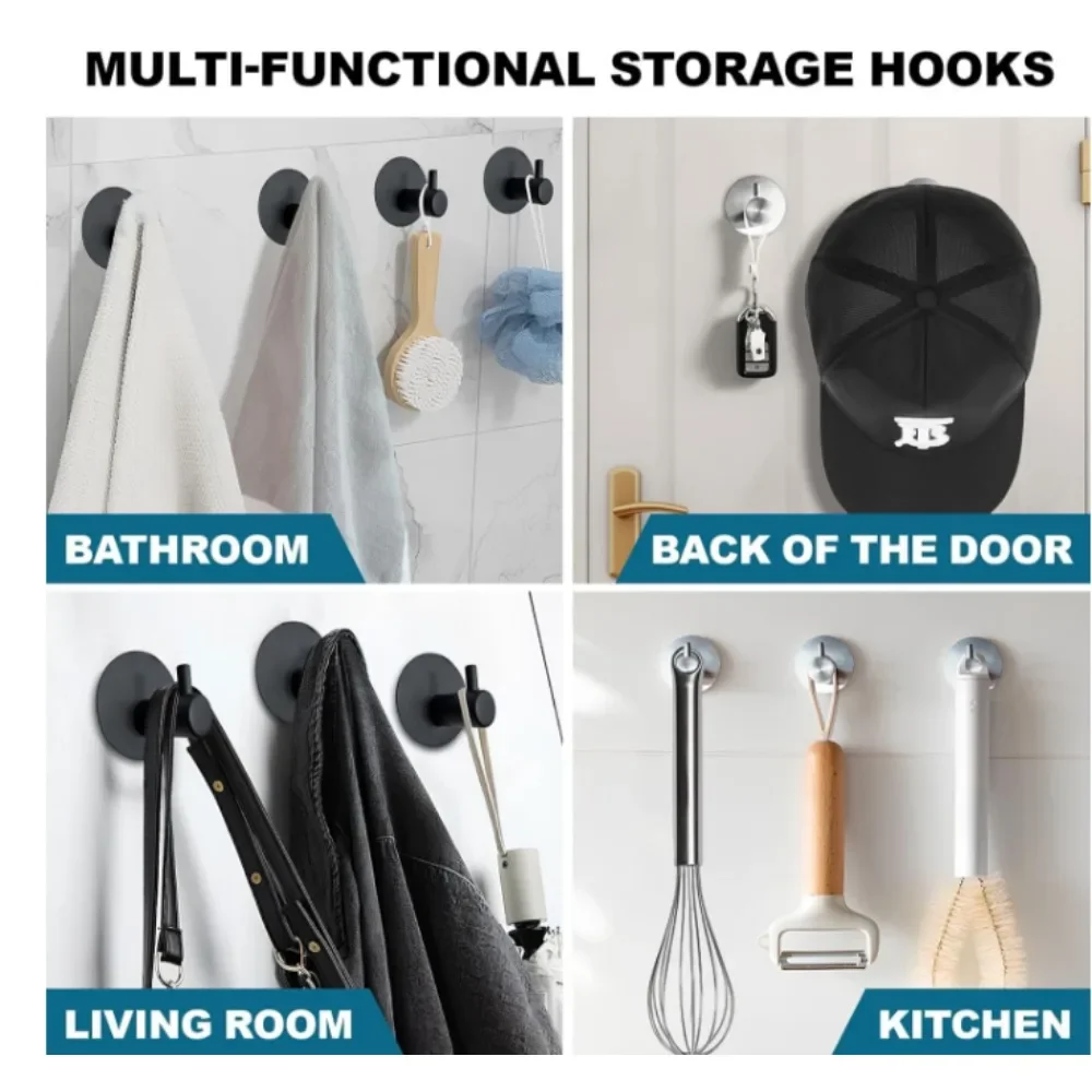 1Pcs Stainless Steel Bathroom Silver Hardware Set Towel Rack Toilet Paper Holder Towel Pole Hook Multifunctional