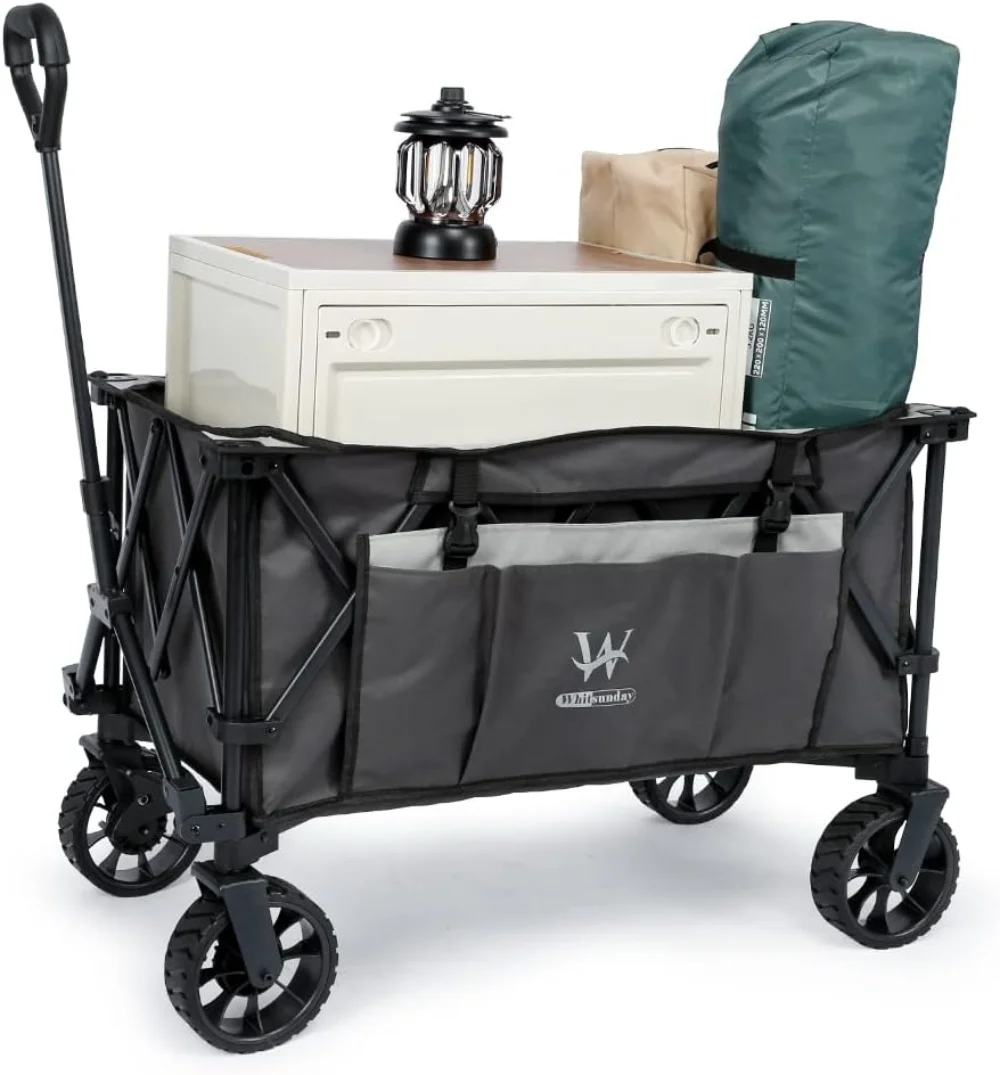 

WHITSUNDAY Collapsible Folding Wagon Compact Outdoor Garden Cart Outdoor Park Utility Beach