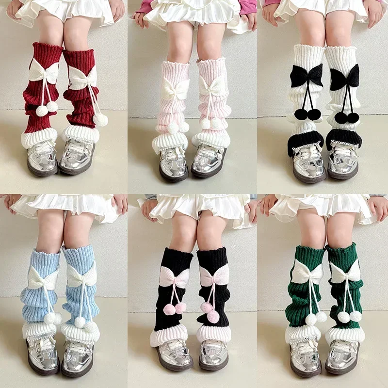 Kids Girl Knee High Socks Leg Warmers For Autumn Winter 1 Piecce