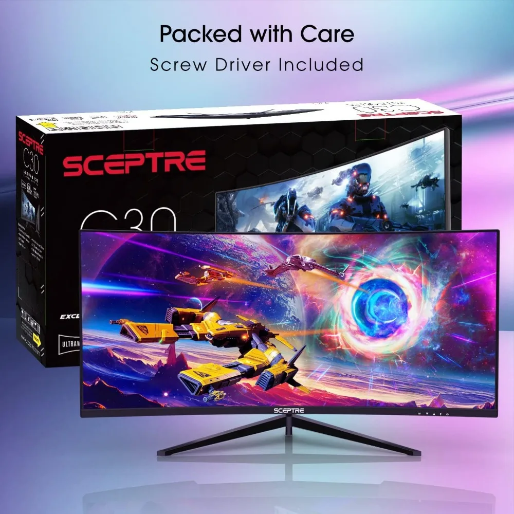 30-inch Curved Gaming Monitor 21:9 2560x1080 Ultra Wide/ Slimup to 200Hz Build-in Speakers 6