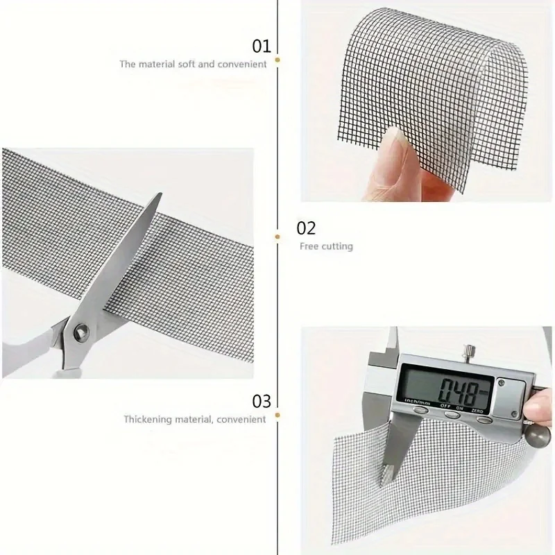 Window Screen Repair Tape Self Adhesive Mesh Tape Net Door Fix Patch Anti Insect Mosquito Mesh Broken Holes Repairing sealing strip tape waterproof tape sealing tape