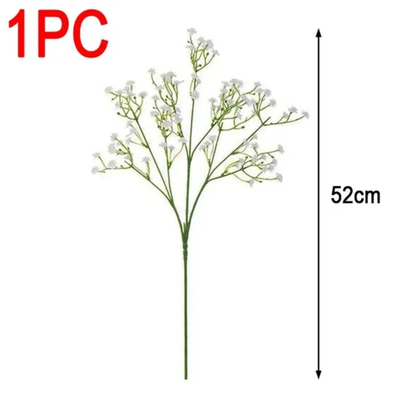 90Heads 52cm Babies Breath Artificial Flowers Plastic Gypsophila DIY Floral Bouquets Arrangement for Wedding Home Decoration wedding bouquets wedding flower decoration artificial gypsophila plants