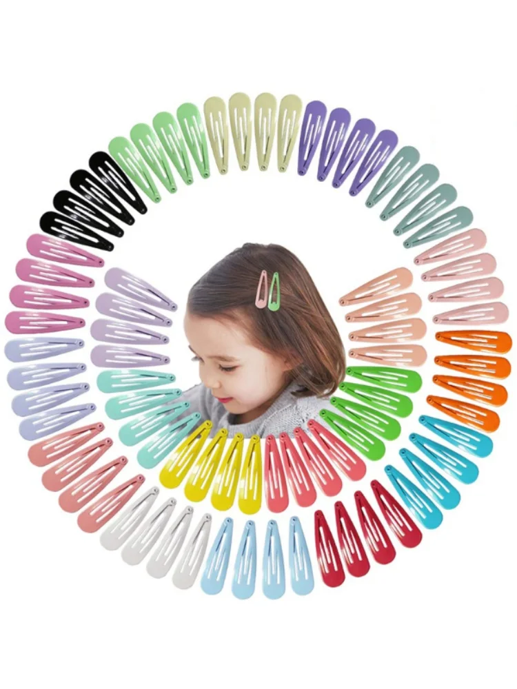 120 Stück Bunte Glänzende Haarspangen mit Lackierung in Wassertropfenform, BB-Clips für Kinder und Babys, Haarklammern für Brüchiges Haar und Pony, Haarschmuck – Detail 1