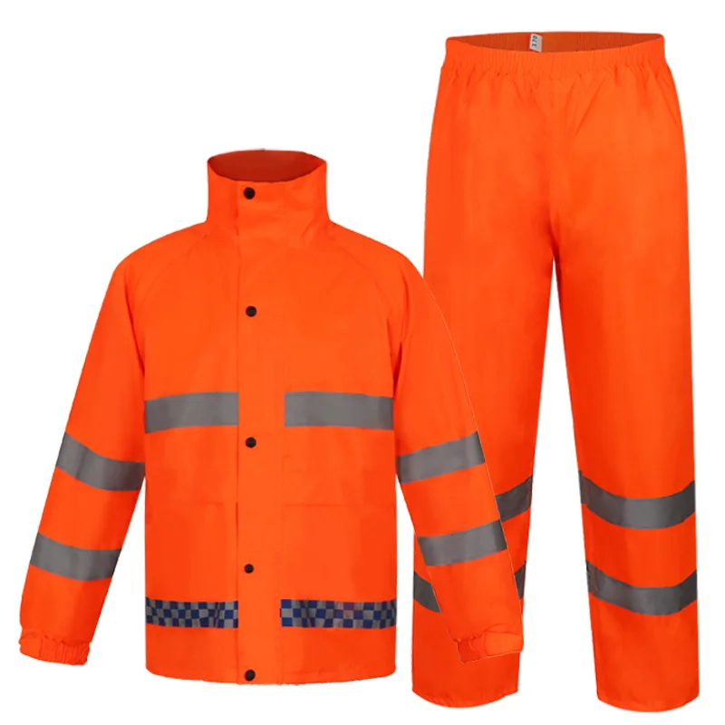 

Reflective Raincoat Rain Pants Property Sanitation Traffic Duty Double-layer Rainstorm Split Raincoat Rain Pants Suit