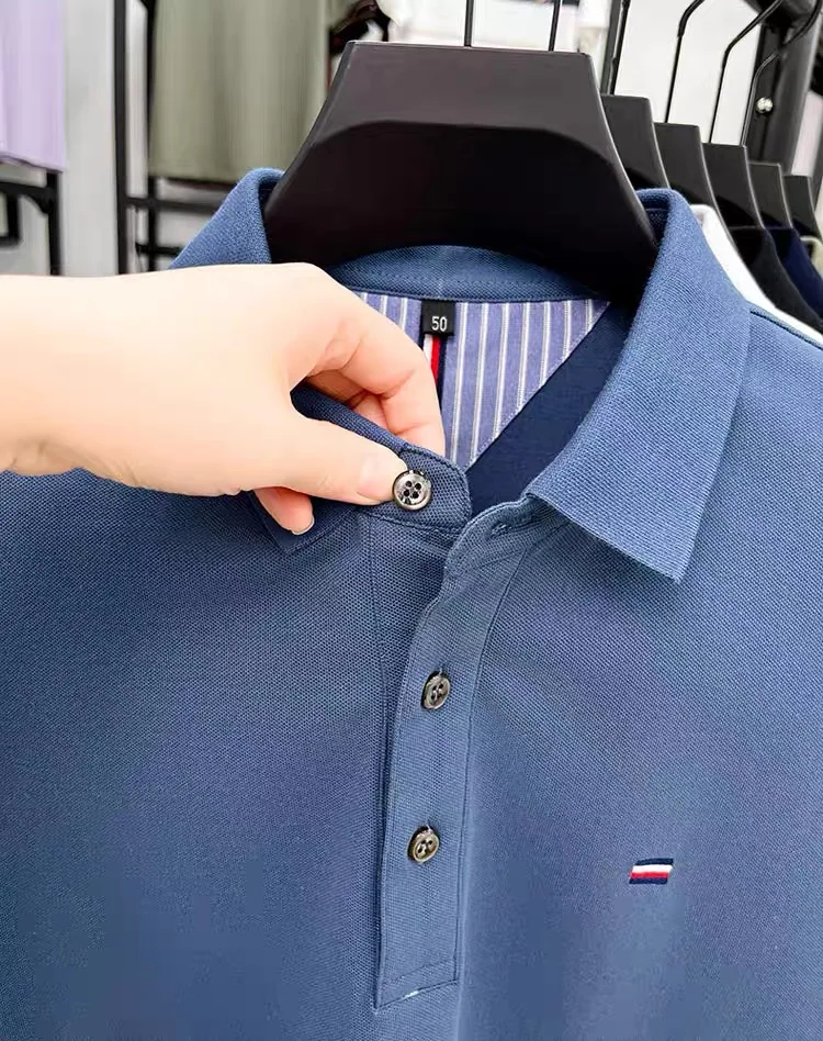 High quality brand summer new men's short sleeve fashionable striped golf polo shirt high-end designer design embroidered Tshirt 27 Sce018fa4b6234ac5bf2b141e69a1eff1a