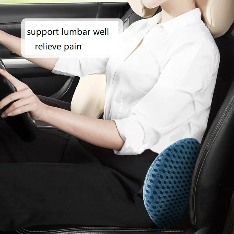 Car Seat Neck Pillow and Lumbar Support Cushion Kit, Relieve Neck