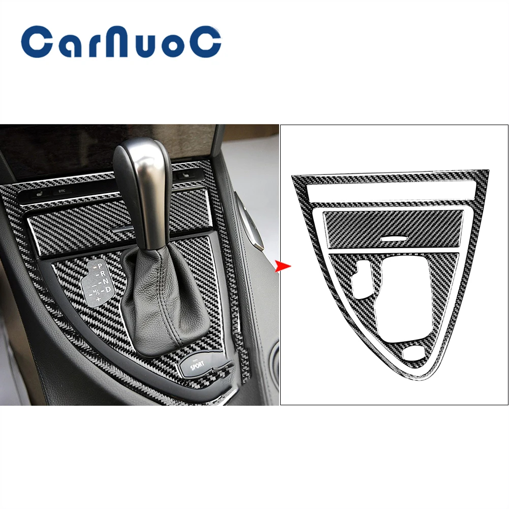 

For BMW 6 Series M6 E63 E64 2004-2010 Automatic Gear Shift Panel Decorative Trim Car Carbon Fiber Interior Stickers Accessories