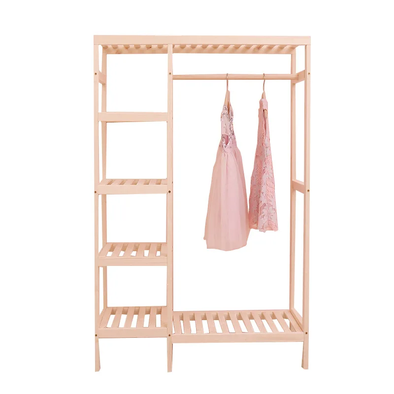 *Eco Friendly Solid Wooden Clothes Hanging Storage Hangers Coat and Hat Racks Floor Shelves for Kids Room Furniture