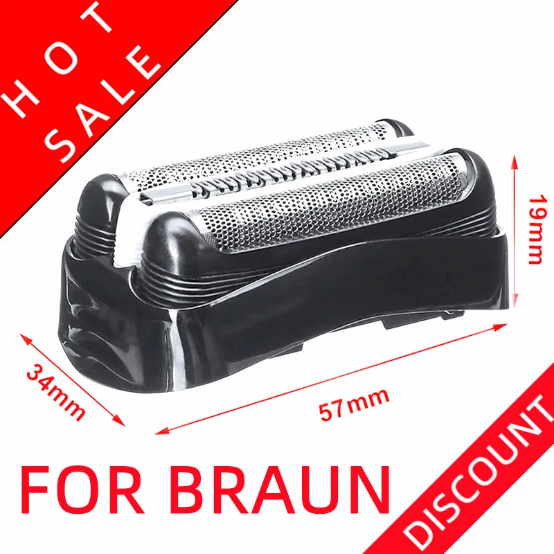 Folha Preta e Cabeça de Barbeiro Cortador Grade de Malha Cassete 32b Apto para Braun Series 320s4 330s-4 340s-4 345s-4 350cc-4 350cc5 Novo