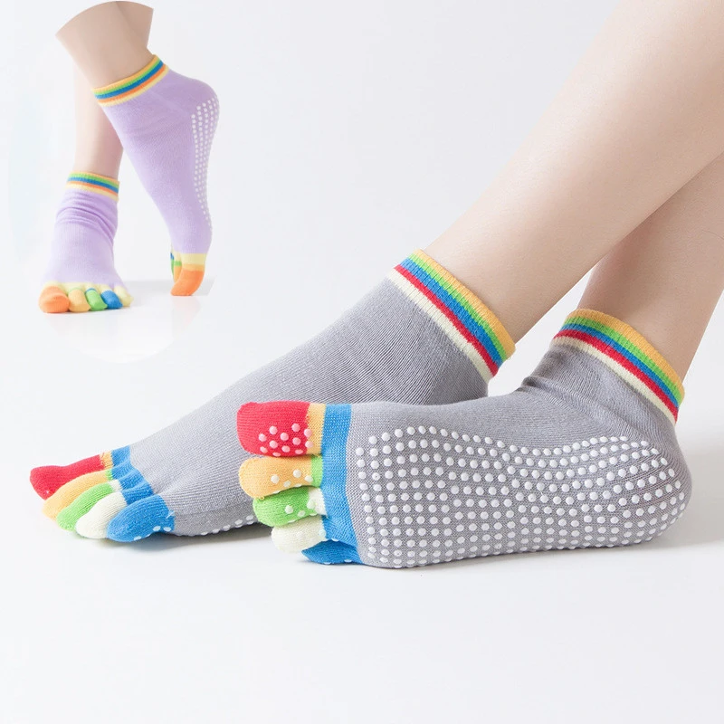 Women Pilates Toe Sock AntiSlip Breathable Yoga Socks Ballet Barre