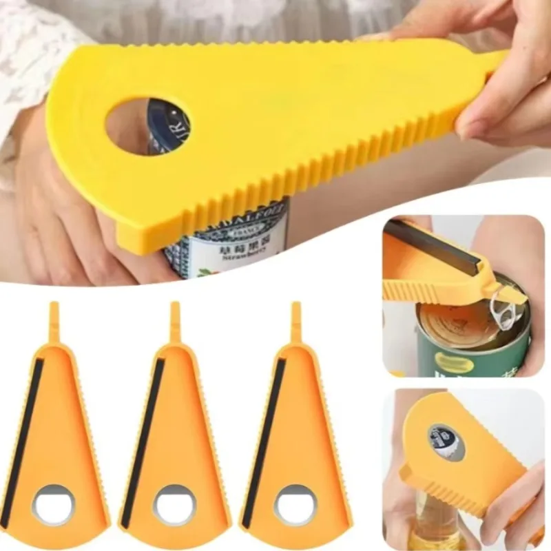 3-in-1 다용도 캔따개, 맥주/콜라용 수동 병따개, 잼 뚜껑용 병따개, 부드러운 가장자리 주방용 캔따개