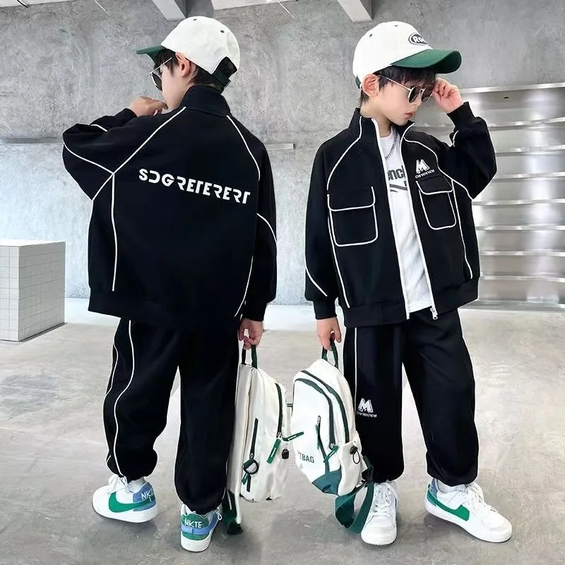 2025 New Boys' Spring-Autumn Outfit Set Middle-Large Size Korean
