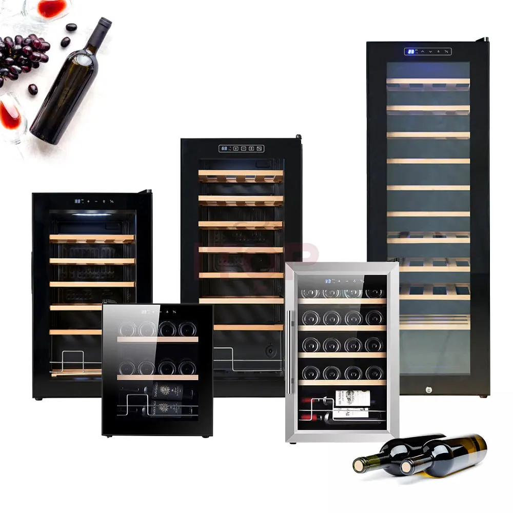Electronic 58L Wine Fridge Refrigerator 15 Bottles Enfriador De Vino Freestanding Wine Chiller Cellar Beverage Cooler