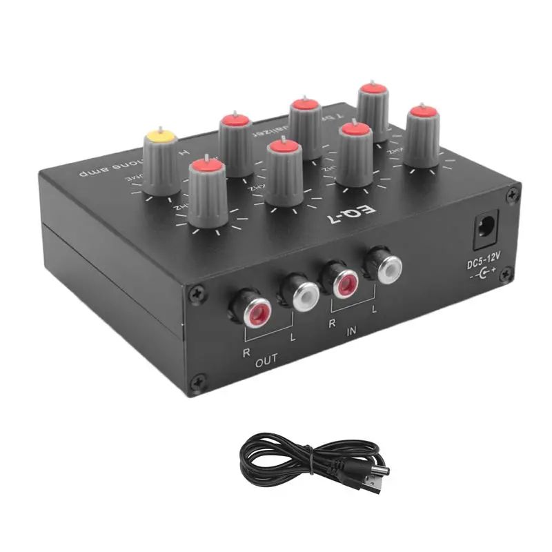 EQ-7 차량용 오디오 헤드셋 앰프 2채널 오디오 믹서 이퀄라이저 디지털 사운드 이퀄라이저-AEF7
