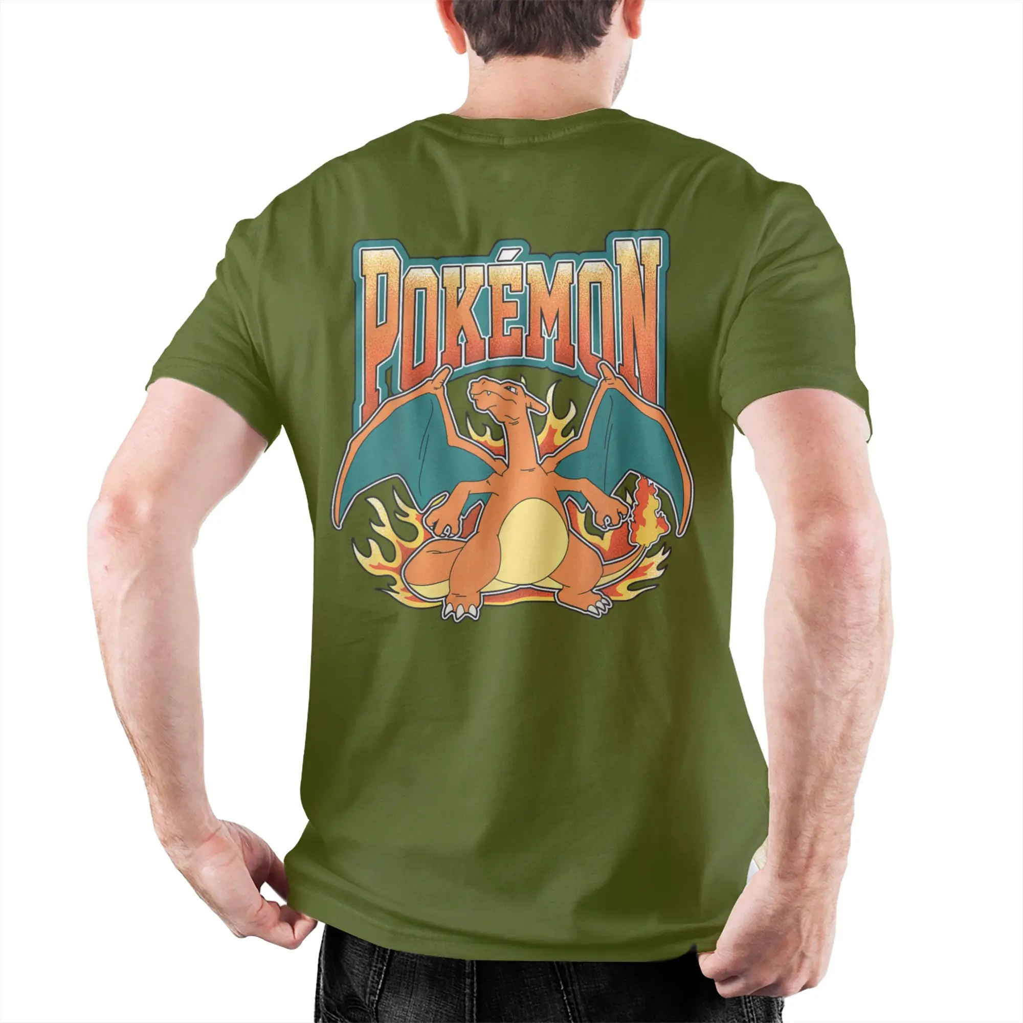 Charizard Fire Type Graphic Cotton T-Shirts - Unisex Round Neck Short Sleeve