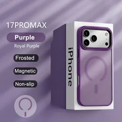 Luxury Matte Transparent Magnetic Phone Case with MagSafe Wireless Charging Compatibility - iPhone 13 (Purple)