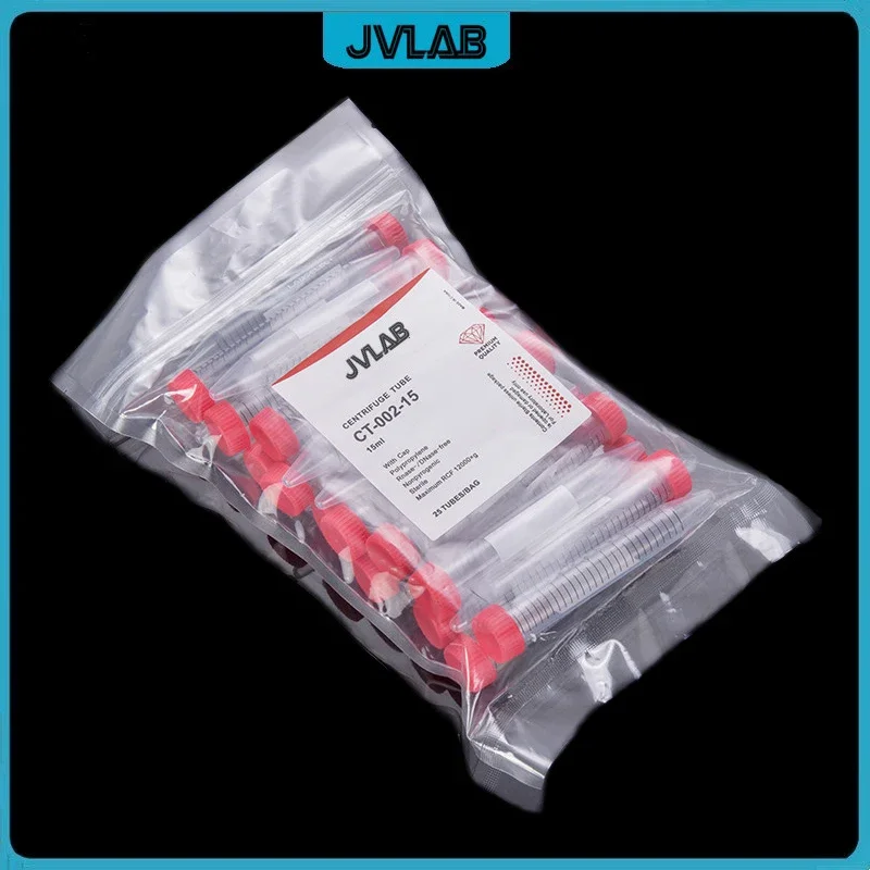 Centrifuge Tube 15mL Sterile Laboratory Centrifugal Tube PP Sample Test DNase-/RNase-free Nonpyrogenic Conical Bottom 25Pcs