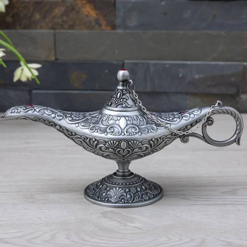 12cm Vintage Legend Aladdin Magic Genie Lamps, Incense Burners, Retro  Wishing Oil Lamp, Classic Rare Hollow, Home Decor Gift - AliExpress