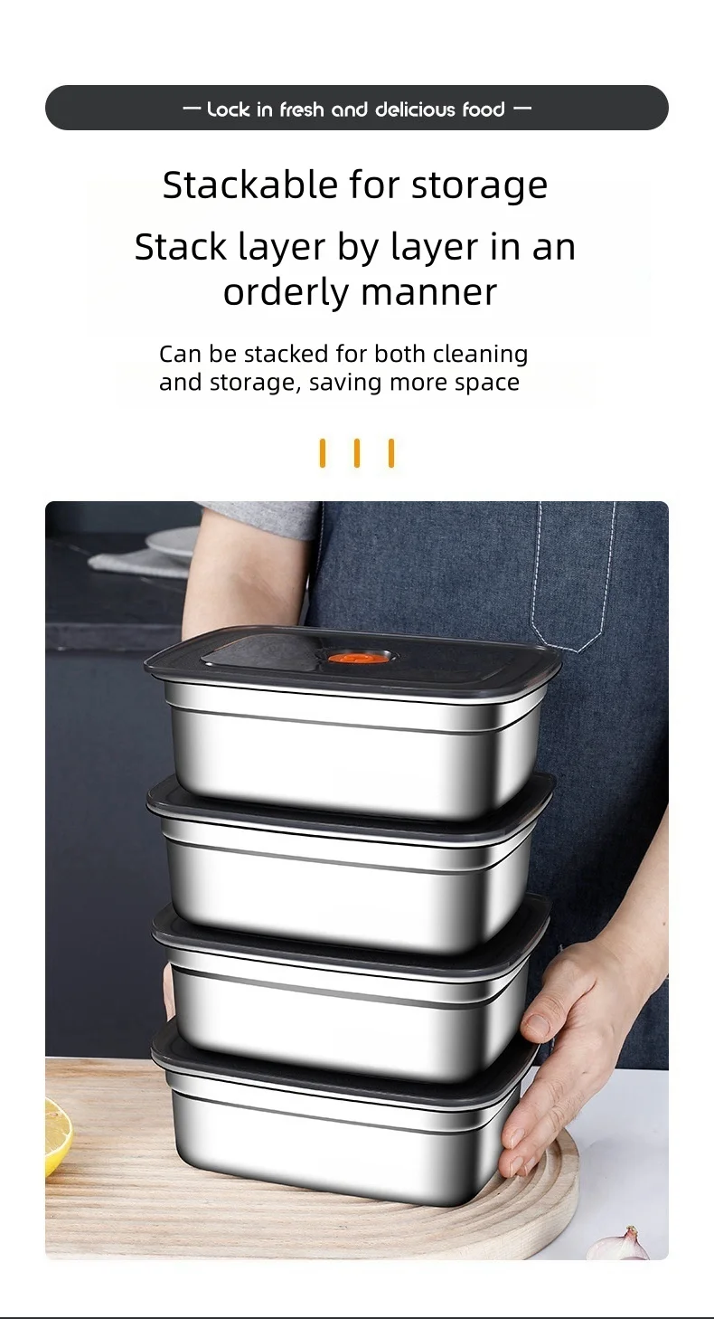 caja para alimentos con bacio de aire, fiambrera para estudiantes, contenedor de almacenamiento de alimentos con tapa, fiambrera Bento, herramienta de acampada para pícnic al aire libre » caja para alimentos con bacio de aire