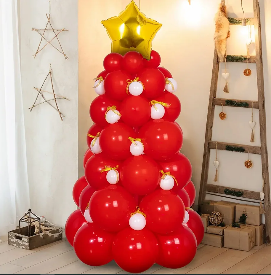 

73 шт., розовые и красные рождественские воздушные шары, елочные шары для творчества, украшения для рождевечерние 2023