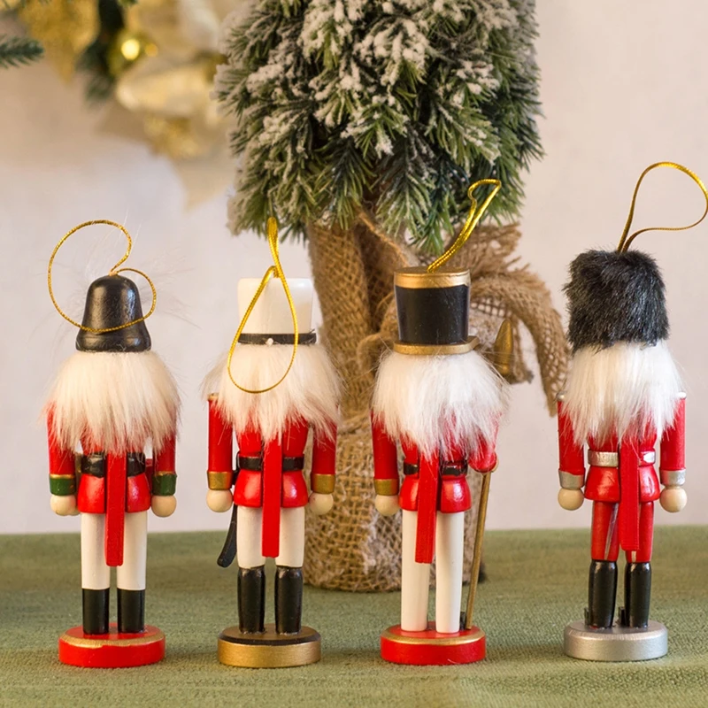 Christmas Decorations Nutcracker Soldier Christmas Tree Ornaments Navidad Wooden Toys For Kids New Year Decorations 12-15cm