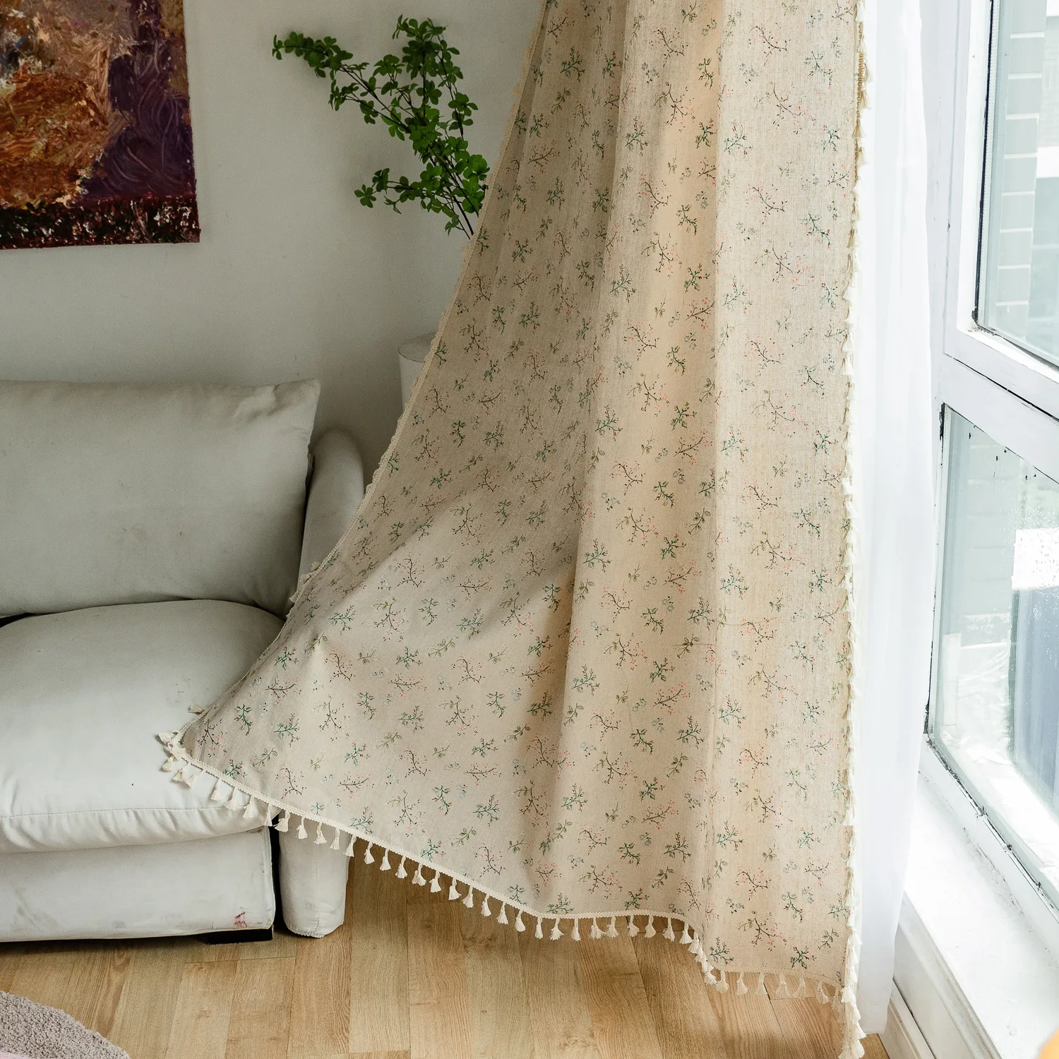 Tende Semi oscuranti per cucina soggiorno camera da letto decorazione della  casa tenda stampa nappa di lino in cotone in stile coreano giapponese