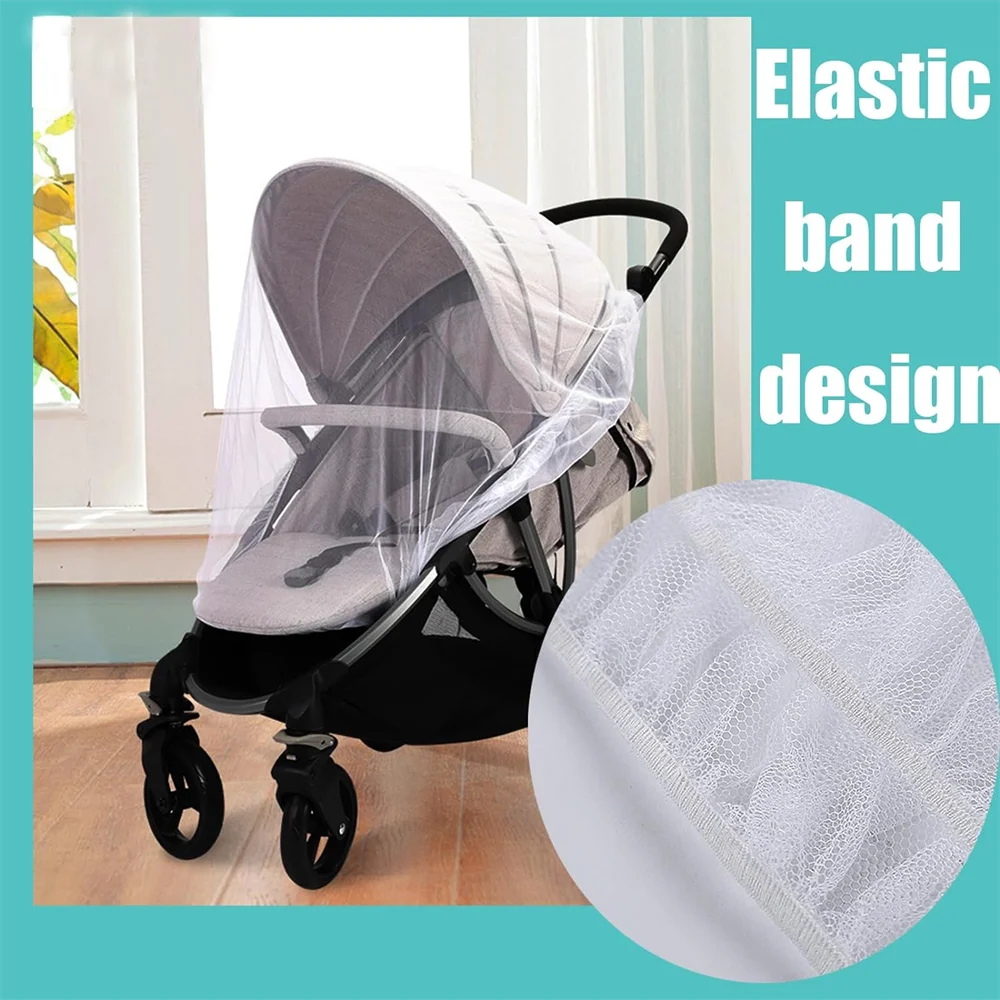 Universal Mosquito Net For Stroller & Baby Carriage - Elastic, Breathable Cover For Insects & Pollen (Coffee)