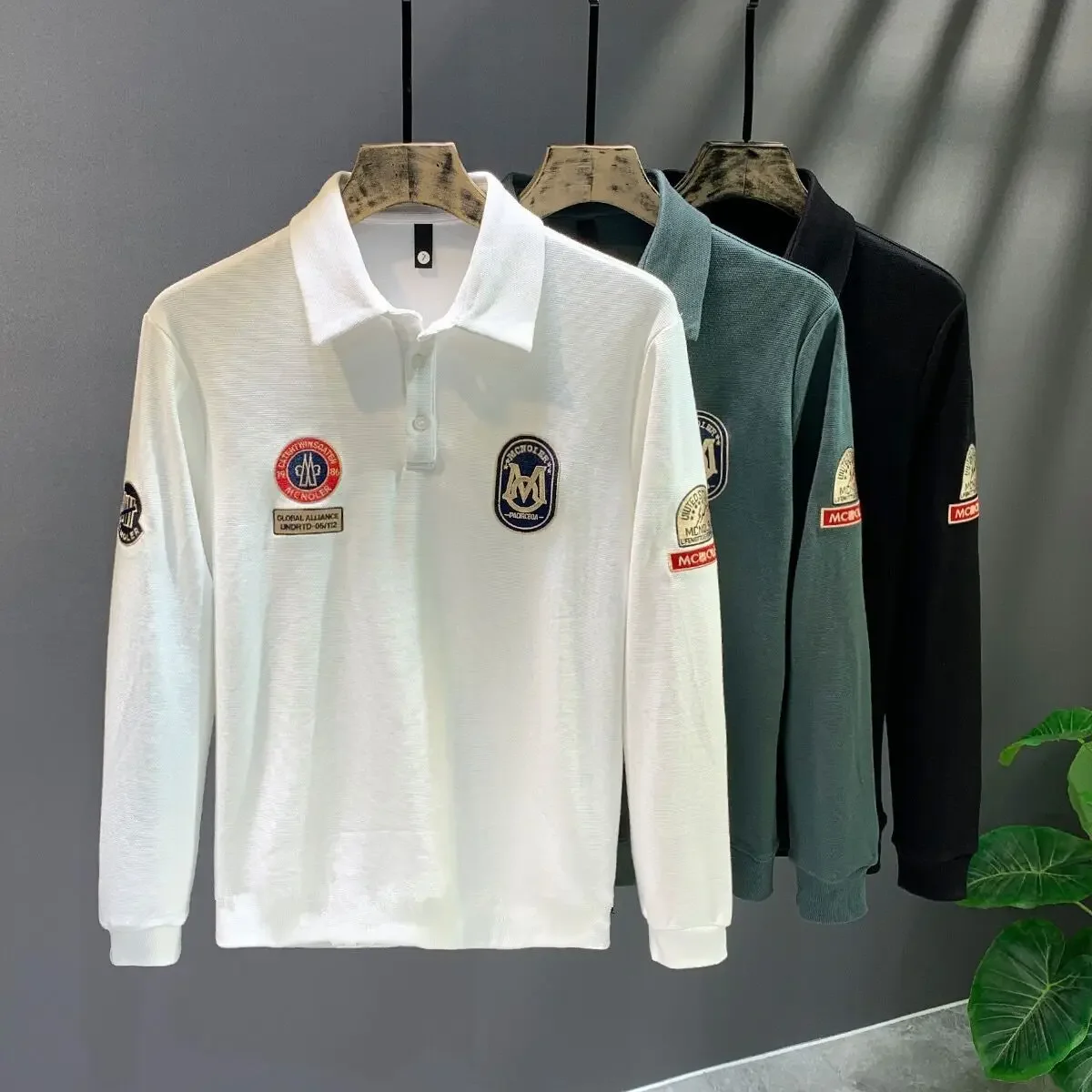 thumbnail image 1 of Polos ajustados para hombre, ajustados, informales, ajustados, de manga larga, talla XXL, venta normal a granel, sudaderas para hombre, estéticas, de alta calidad, jersey XL, 1 of 4