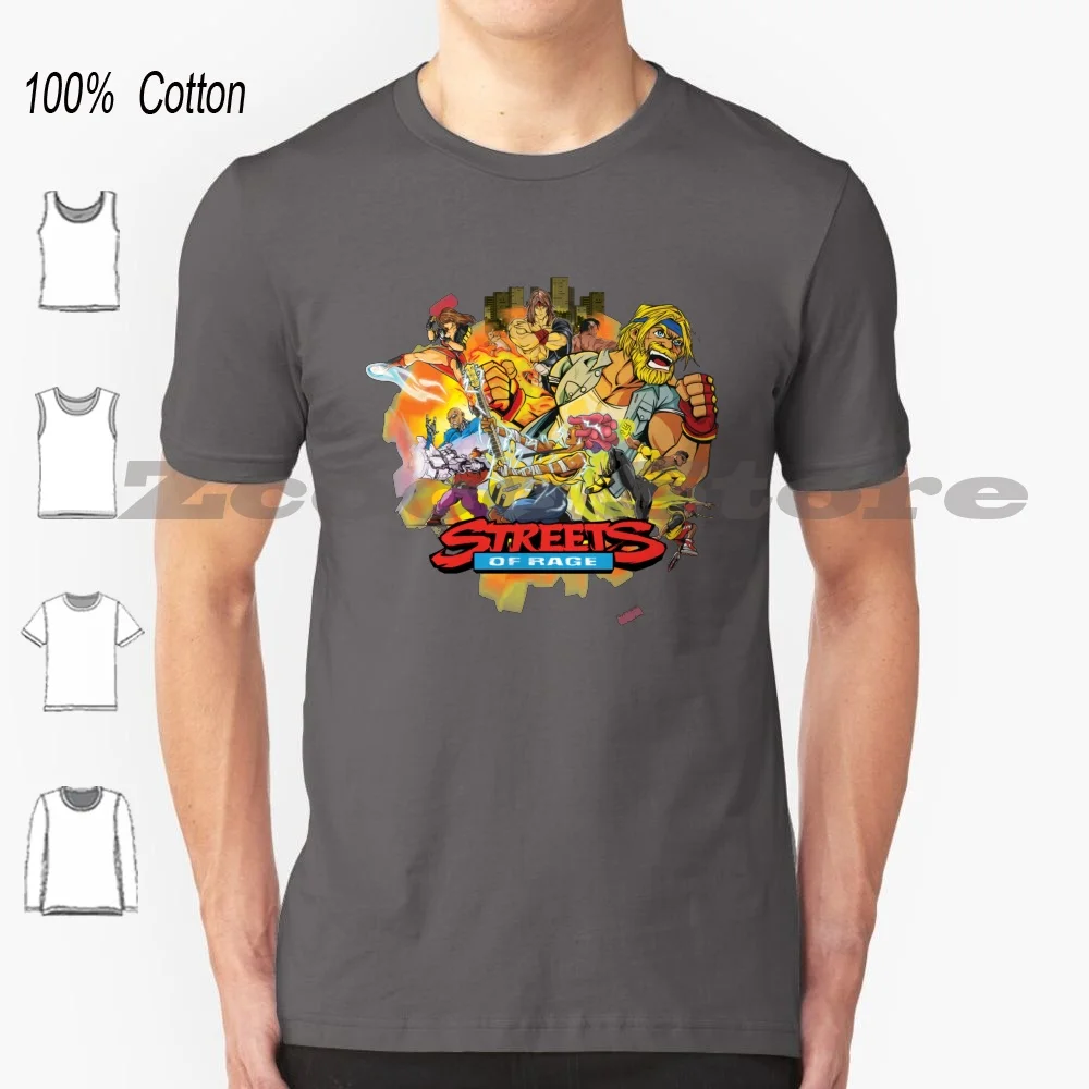 Streets Of Rage 100% Cotone Uomini E Donne Di Modo Morbido T-Shirt Streets Of Rage Streets Of Rage 4 Strade Rabbia Giochi Gioco 90S