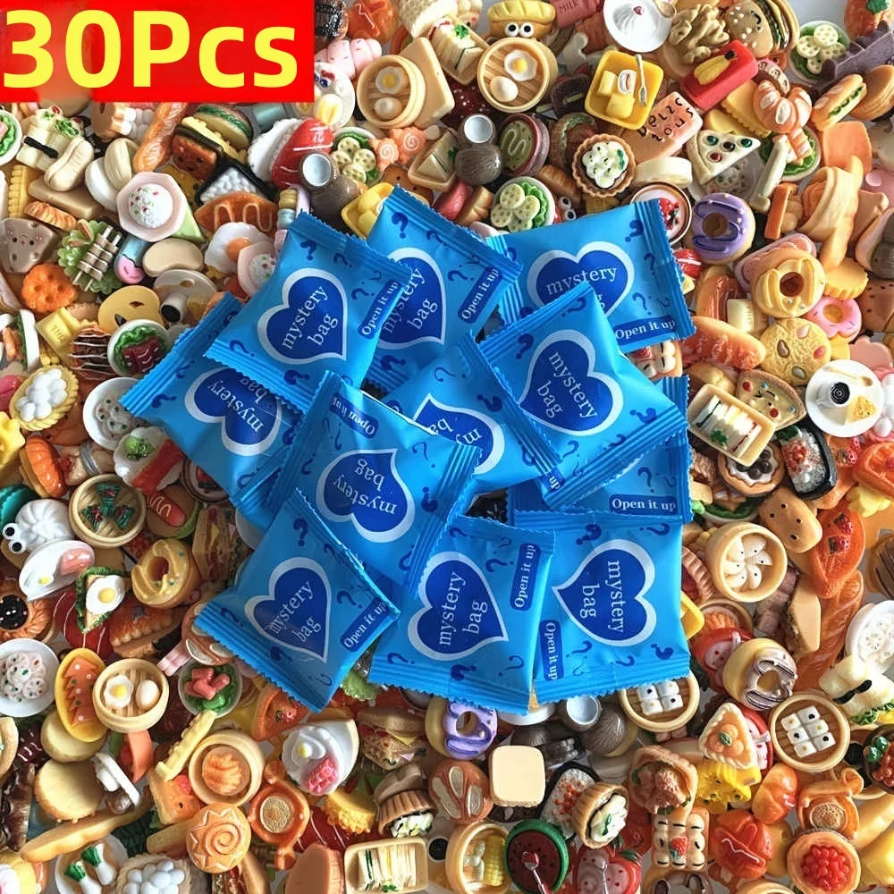 30 stücke Diy Mixed Stil Blind Tasche Mini Lebensmittel Simulation Nette Blind Box Geeignet kinder Spielzeug Haus Dekoration Geschenk nach dem Zufallsprinzip Gesendet