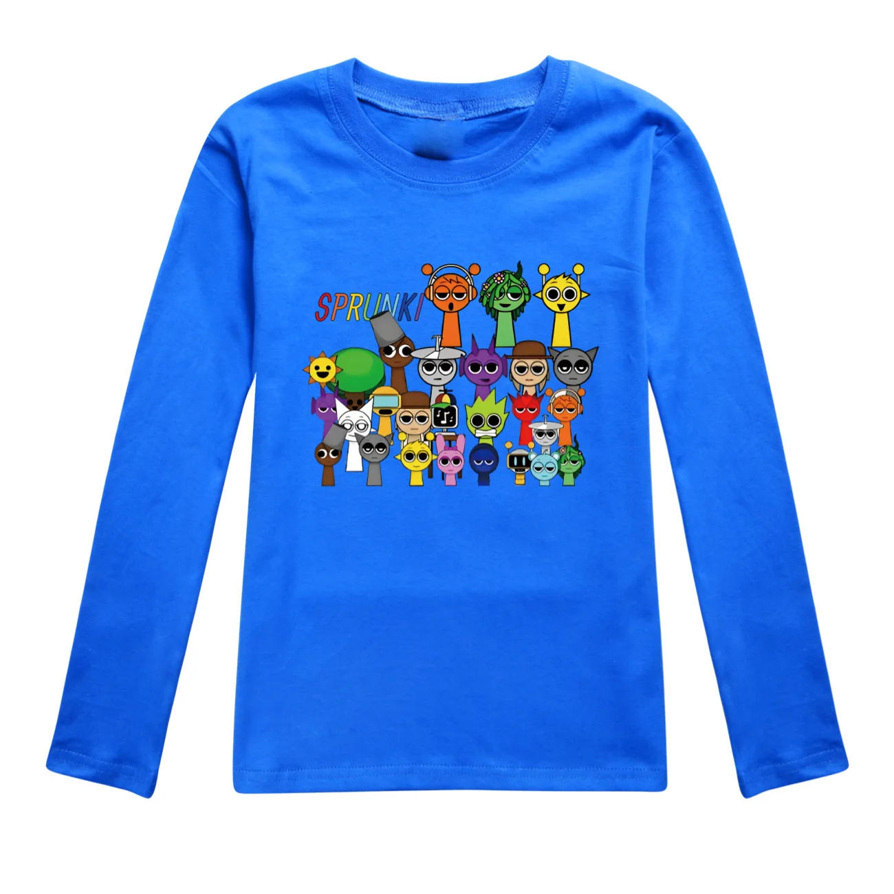 Cute Sprunki Cartoon Clothes Autumn Kids Game Incredibox T Shirt Baby Girls Long Sleeve Tops Toddler Boys O-neck Cotton T-shirt 3