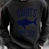 Men's Black Slim Fit Graphic Crew Neck Fleece - Sleek Everyday Wear