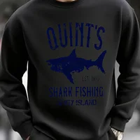 Men's Black Slim Fit Graphic Crew Neck Fleece - Sleek Everyday Wear