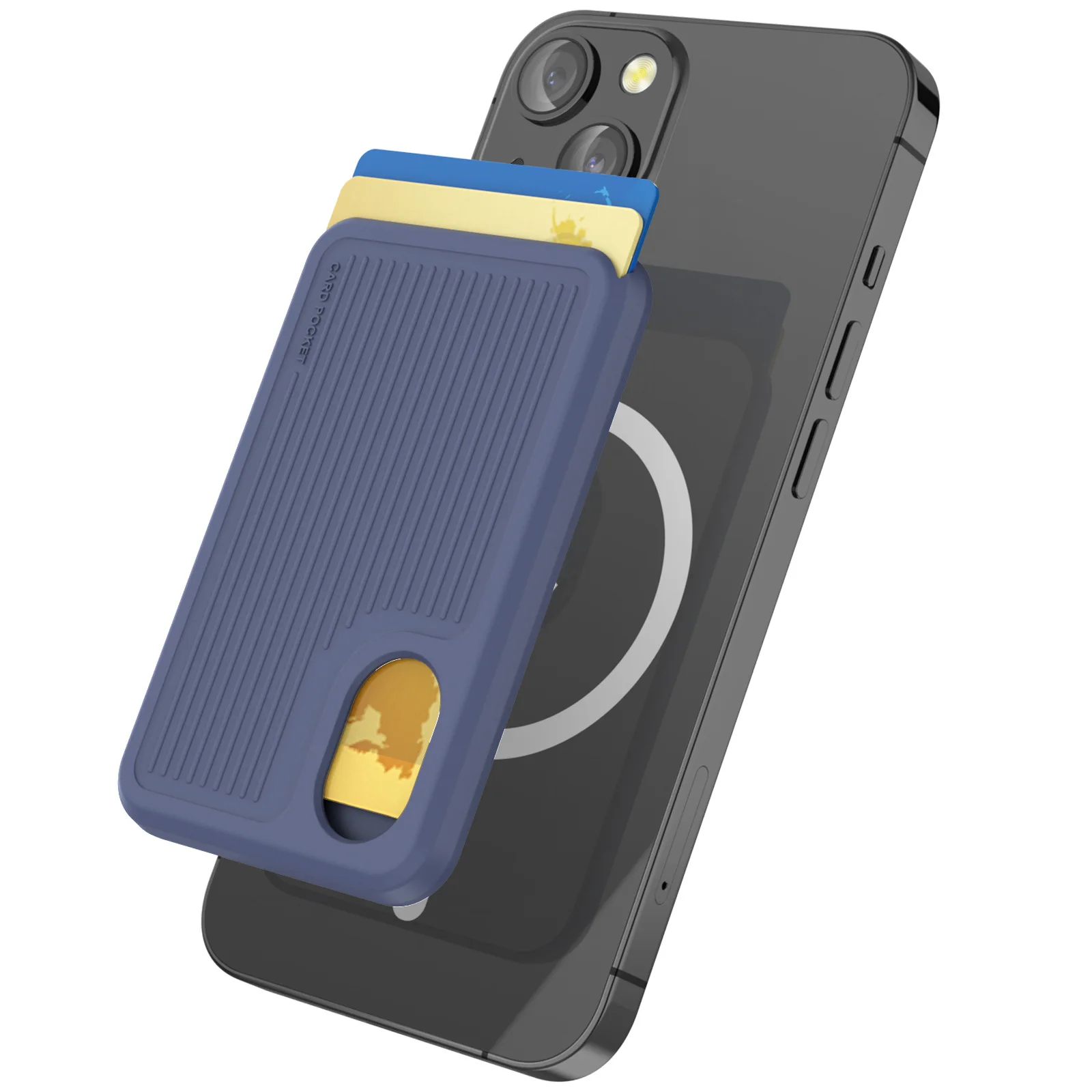 Magnetic Silicone Card Sleeve Wallet with MagSafe Compatibility