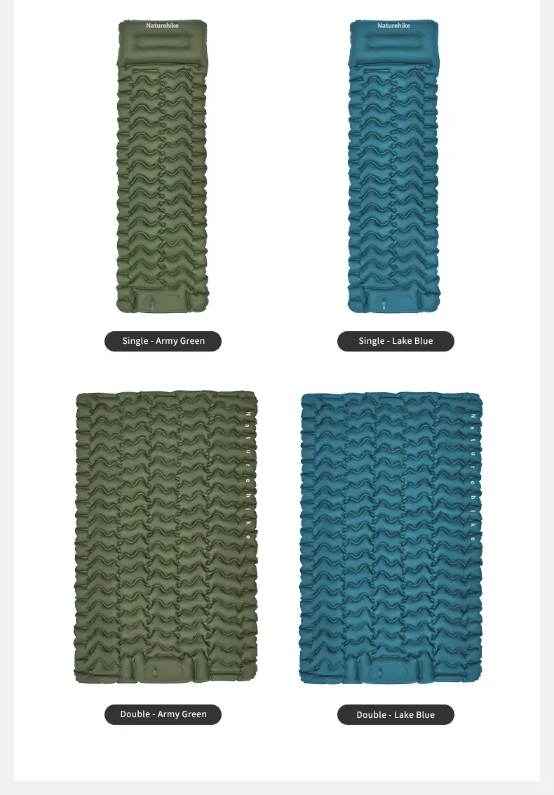Naturehike R1.6 Aufblasbare Matratze mit Kissen Nylon TPU Ultraleichte Camping-Feuchtigkeitsschutz-Schlafmatte Outdoor-Reise-Luftmatratze – Detail 19