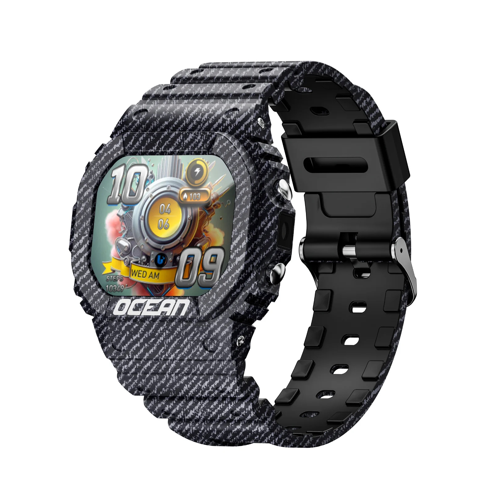 LOKMAT Ocean Rugged Smart Watch Fitness Tracker BT Calls Flashlight Compass