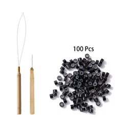 Premium Hair Extension Toolkit with Micro Ring Beads and Styling Tools - 500 pcs (Crochet Combination)