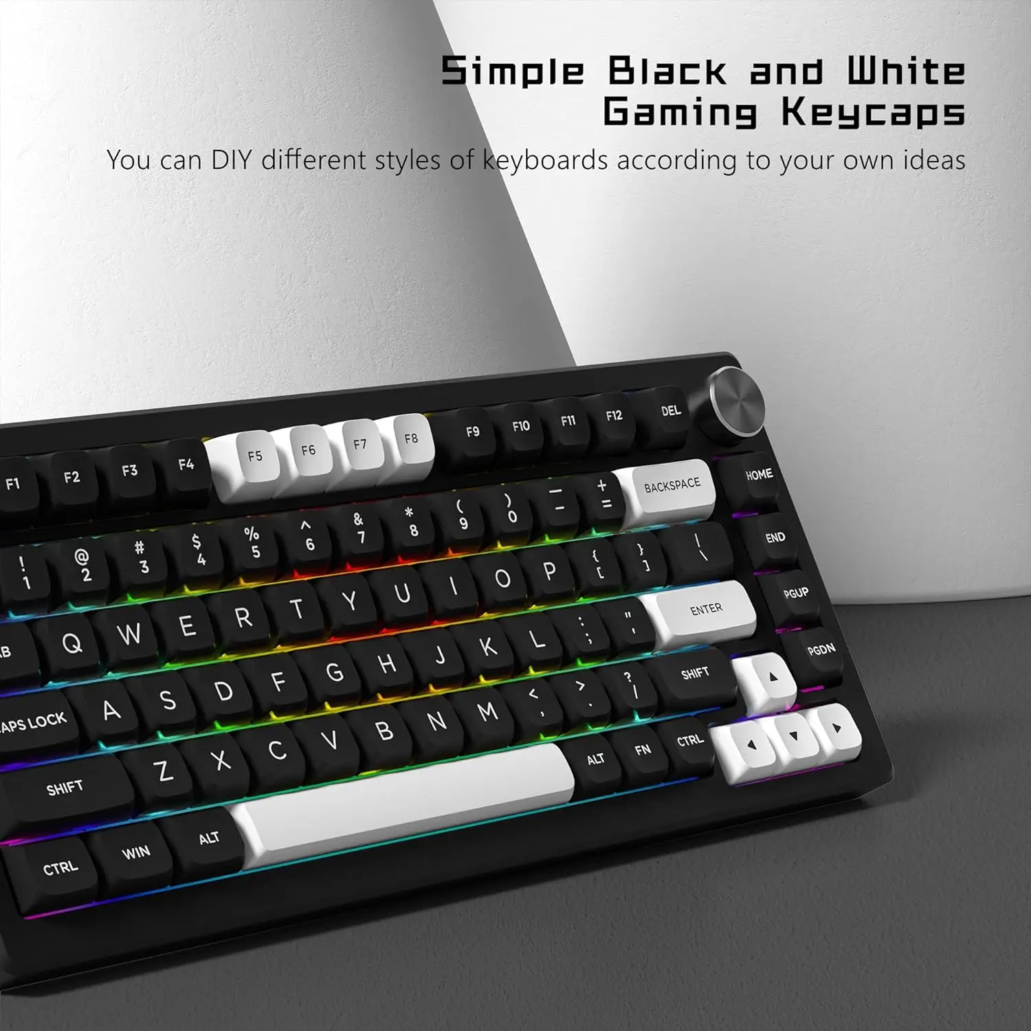Personalizado Minimalista Estilo Pbt Keycap Double Shot Keycaps Isa Perfil para Gateron mx Switches Teclado Mecânico Wob Bow 189 Chaves - Imagem 4