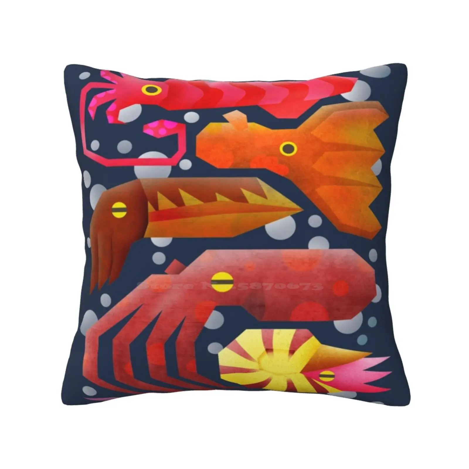 Cuscini Caso Camera Da Letto Decorazione Della Casa Mare Deep Abisal Tentacles Seppia Pulpo Calamar Vampiro Nautilo Nautilus Octopus Squid Waves