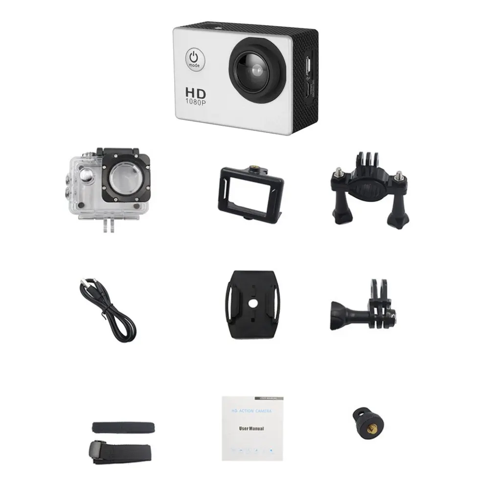 HD 1080P Camera Plastic 30M Waterproof Diving Pro Sport Outdoor Mini DV  Recording Video Camera Bike Helmet Car Cam Dvr Camcorder - AliExpress