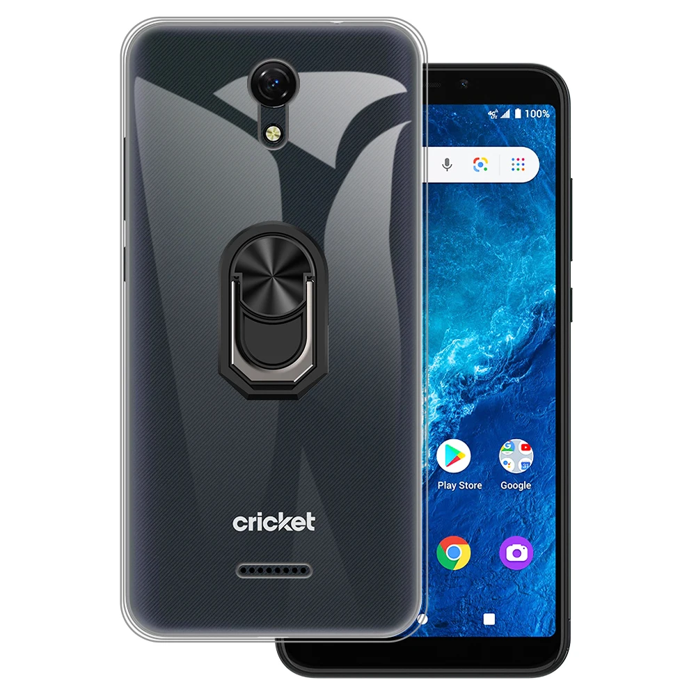 Luxury Shockproof Ring Holder For Cricket Icon 2 Case Soft Silicone Tpu Protective Holder Cover