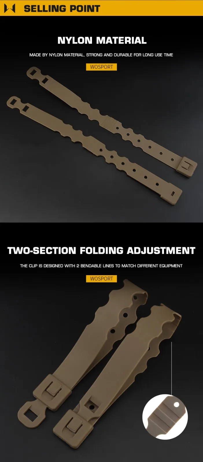 Description Picture 5 of item4pcs Tactical Molle System Malice Clips Strap Molle Clips Attachment for Magazine Pouch for 5.56 AR15 Single/Double Mag Pouches